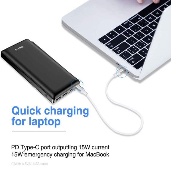 Power bank avec prise usb c pour laptop et MacBook Pro 