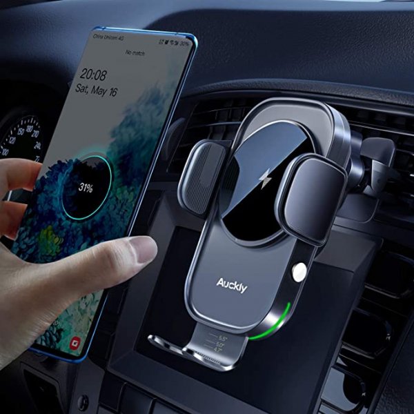 chargeur induction voiture compatible iPhone avec bras motoriser automatique